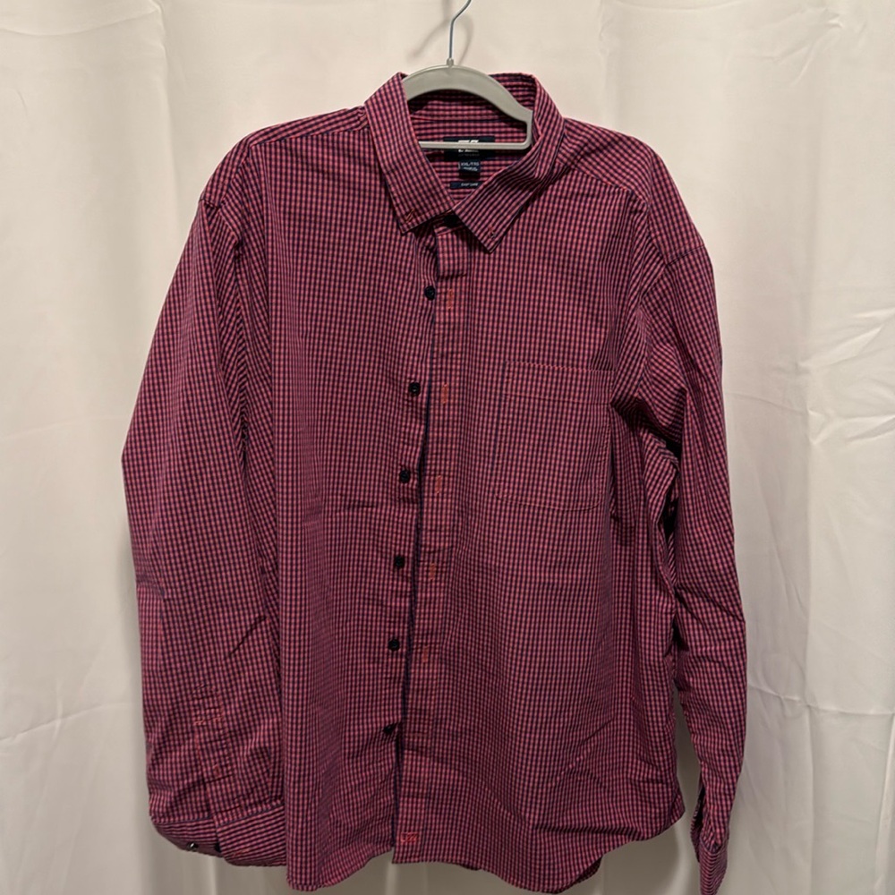 Cutter and Buck pink/blue Gingham check dress shirt